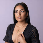 Earrings with studs in 18kt yellow gold-plated sterling silver by Gexist®