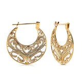 Earrings with studs in sterling silver and yellow gold plating in an ethno oriental style by Gexist®