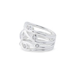 Elegant Sterling Silver ring with 9 Zircons by Gexist®