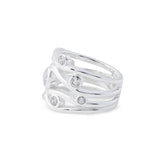 Elegant Sterling Silver ring with 9 Zircons by Gexist®