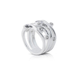Elegant Sterling Silver ring with 9 Zircons by Gexist®