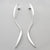 Elongated Silver Ribbon Earrings (MA033E) by Gexist®