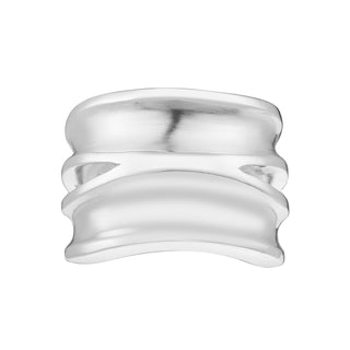 Fancy Bamboo shape mat and shiny finish Sterling Silver Ring by Gexist®