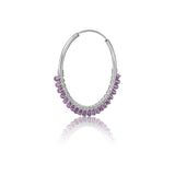 Gipsy design sterling silver creole, amethyst beads by Gexist®
