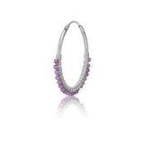 Gipsy design sterling silver creole, amethyst beads by Gexist®