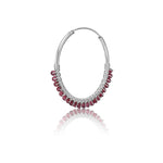 Gipsy design sterling silver creole, garnet beads by Gexist®