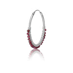 Gipsy design sterling silver creole, garnet beads by Gexist®
