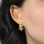 Gold Plated Forget Me Not Cluster Earrings (MB081EG) by Gexist®