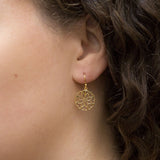 Gold Plated Heart Mandala Earrings (MS1176G) by Gexist®