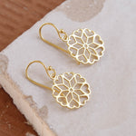 Gold Plated Heart Mandala Earrings (MS1176G) by Gexist®