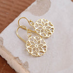 Gold Plated Heart Mandala Earrings (MS1176G) by Gexist®