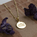 Gold Plated Libra Star Sign Necklace (MS1195G) by Gexist®
