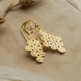 Gold Plated Moroccan Tile Earrings (ms1175G) by Gexist®