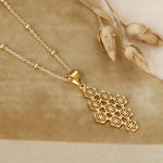 Gold Plated Moroccan Tile Necklace (MS1191PG) by Gexist®