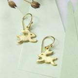 Gold Plated Sterling Silver Bouncing Bunny Earrings (MB153EG) by Gexist®