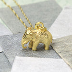 Gold Plated Sterling Silver Elephant Necklace (MB166G) by Gexist®