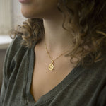 Gold Plated Sterling Silver Flower Wheel Necklace (MS1190G) by Gexist®