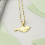 Gold Plated Sterling Silver Little Bird Necklace (MB155PG) by Gexist®