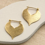 Gold Plated Sterling Silver Love Leaf Earrings (ML892G) by Gexist®
