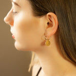 Gold Plated Sterling Silver Omega Drop Earrings (ML890G) by Gexist®