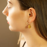 Gold Plated Sterling Silver Omega Drop Earrings (ML890G) by Gexist®