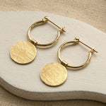 Gold Plated Sterling Silver Omega Drop Earrings (ML890G) by Gexist®
