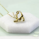 Gold Plated Sterling Silver Pussycat Necklace (MB146G) by Gexist®