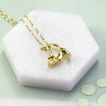 Gold Plated Sterling Silver Pussycat Necklace (MB146G) by Gexist®
