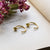 Gold Plated Sterling Silver Six Side Hoop Studs (MS1179G) by Gexist®