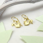 Gold Plated Sterling Silver Squirrel Earrings (MB154G) by Gexist®