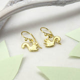 Gold Plated Sterling Silver Squirrel Earrings (MB154G) by Gexist®