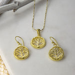 Gold Plated Sterling Silver Tree Earrings (MB158G) by Gexist®