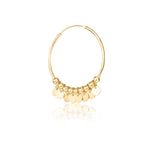 Gold plated silver hoop earrings with sequins by Gexist®