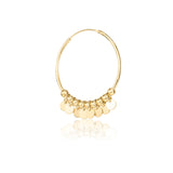 Gold plated silver hoop earrings with sequins by Gexist®