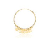 Gold plated silver hoop earrings with sequins by Gexist®
