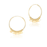 Gold plated silver hoop earrings with sequins by Gexist®