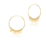 Gold plated silver hoop earrings with sequins by Gexist®