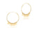 Gold plated silver hoop earrings with sequins by Gexist®