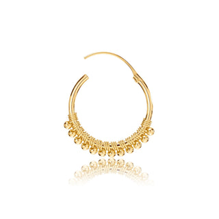 Gold plated silver hoop earrings with silver balls by Gexist®