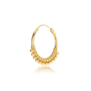 Gold plated silver hoop earrings with silver balls by Gexist®