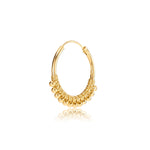 Gold plated silver hoop earrings with silver balls by Gexist®