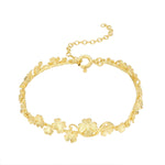 Gold plated sterling silver bracelet with flower cascade by Gexist®