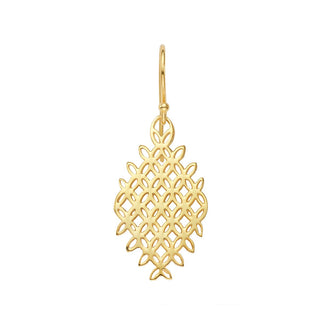 Gold plated sterling silver earrings with diamond shaped flower of life design by Gexist®