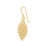 Gold plated sterling silver earrings with diamond shaped flower of life design by Gexist®