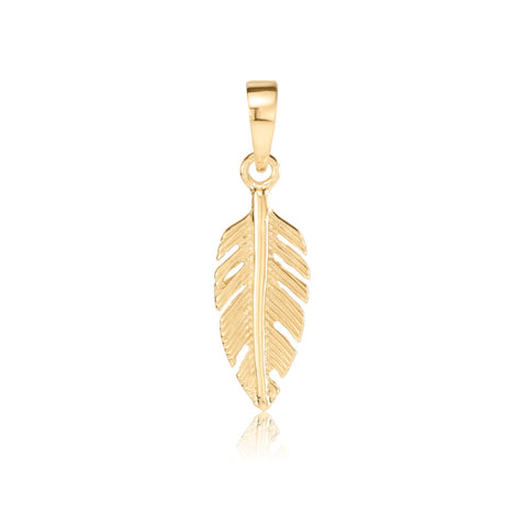 Gold plated sterling silver feather pendant by Gexist®