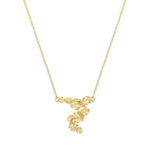 Gold plated sterling silver necklace with cascade of flowers by Gexist®