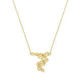Gold plated sterling silver necklace with cascade of flowers by Gexist®
