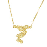 Gold plated sterling silver necklace with cascade of flowers by Gexist®