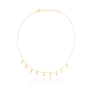 Gold plated sterling silver necklace with feather charms by Gexist®