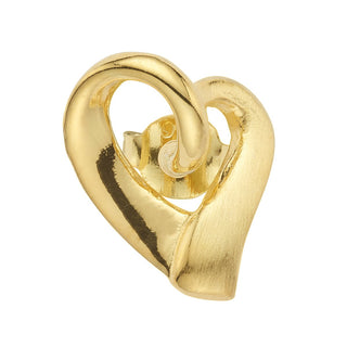 Gold plated sterling silver spiral heart stud earrings by Gexist®